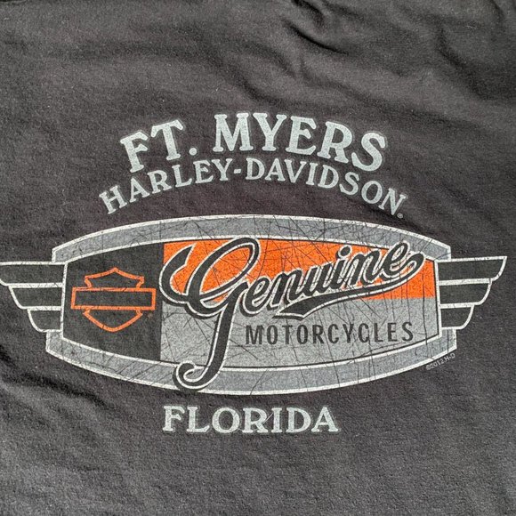 Harley Davidson Fort Myers Florida Black Joker Graphic Tee Shirt Men's XL - Picture 4 of 8